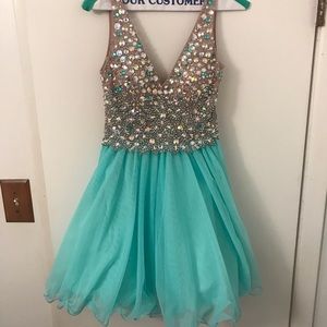 Betsy & Adam Short Prom Dress